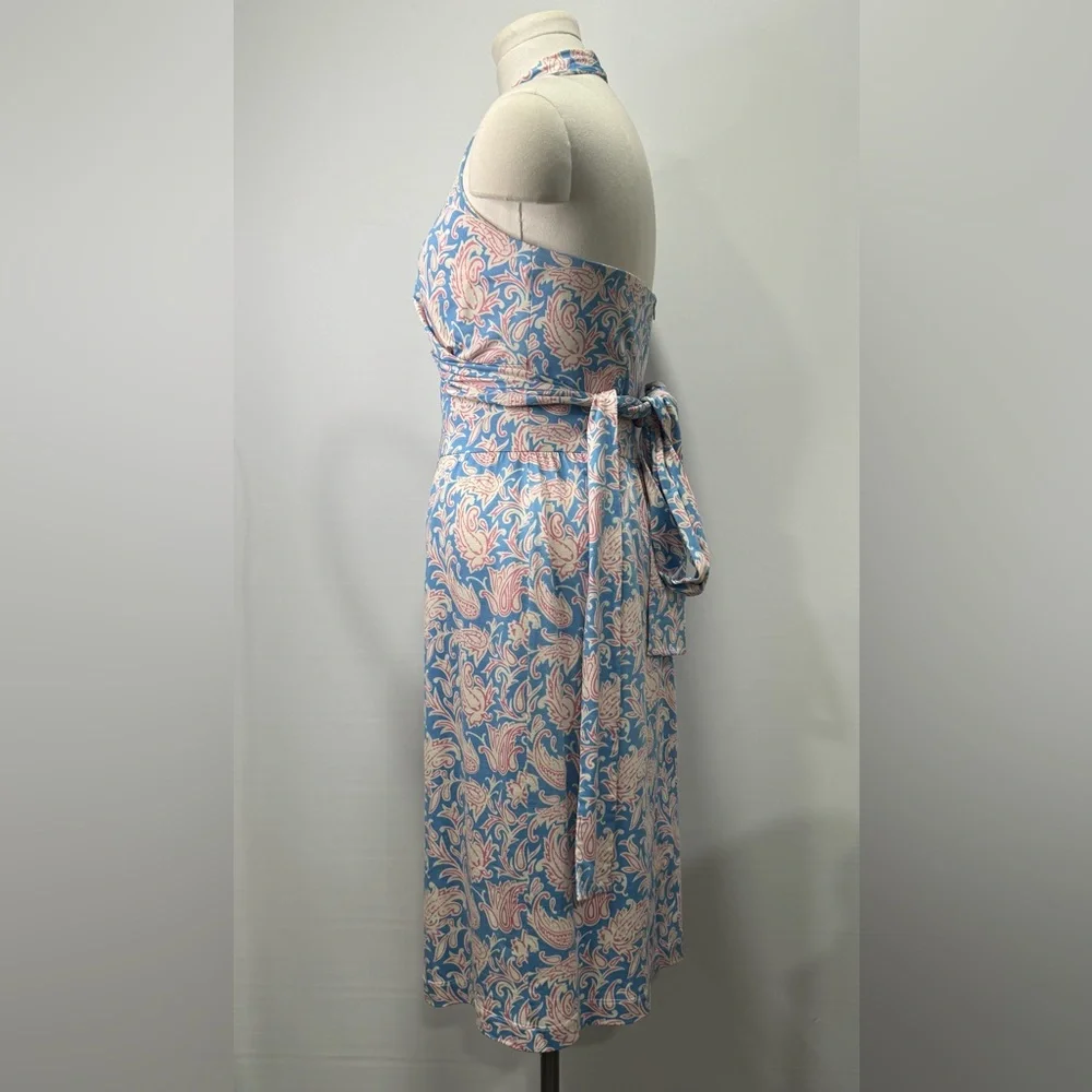 J. McLaughlin Fully Lined Blue 95% SILK Dress EUC - Picture 5 of 12